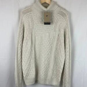 Nike Cable Knit Turtleneck Sweater Ivory Cream White FB7770-072 Men's Size M